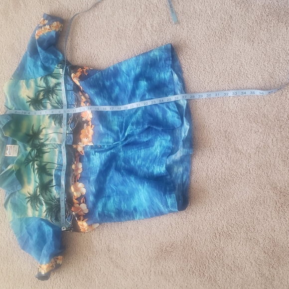 Hawaiin Togs xl unisex Beach scape print button down half sleeve - Picture 9 of 9